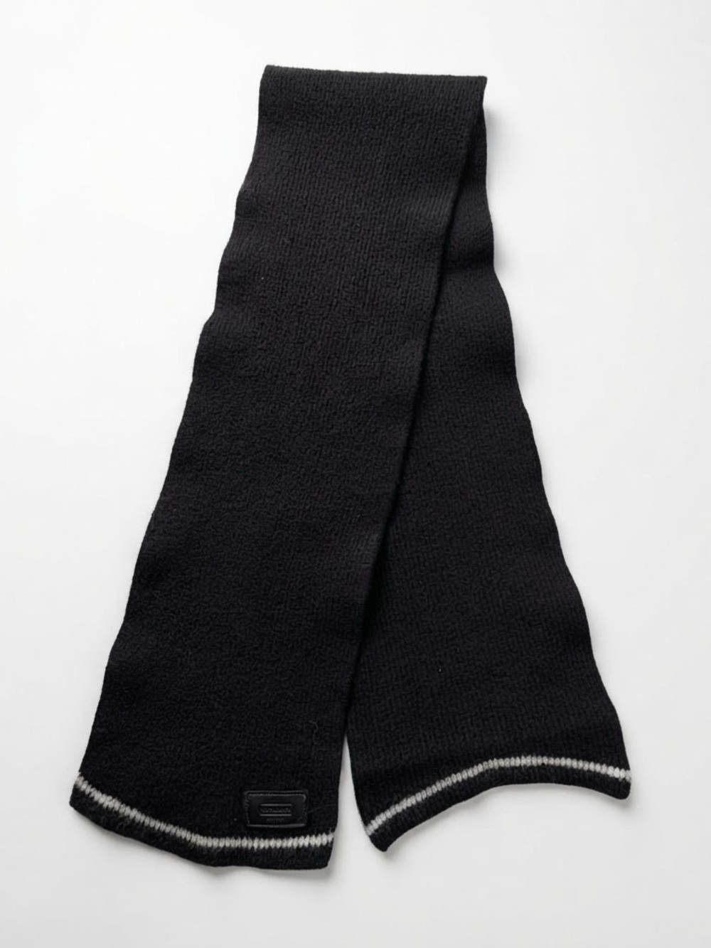Coach Black 100% Merino Wool Winter Scarf Est 1941